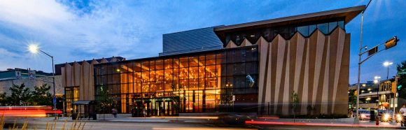 The Hamel Music Center is pictured at dusk at the University of Wisconsin-Madison on Sept. 18, 2019.